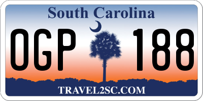 SC license plate OGP188