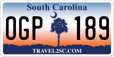 SC license plate OGP189