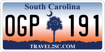 SC license plate OGP191
