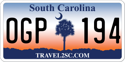 SC license plate OGP194