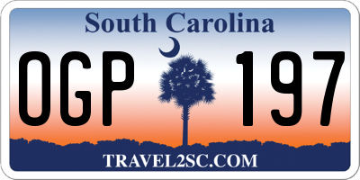 SC license plate OGP197