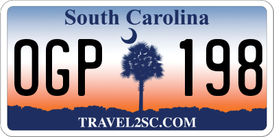 SC license plate OGP198