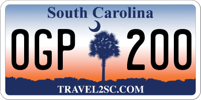 SC license plate OGP200