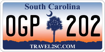 SC license plate OGP202