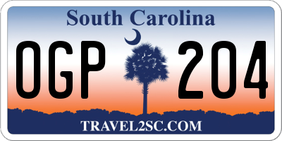 SC license plate OGP204