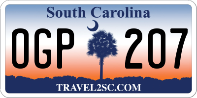 SC license plate OGP207