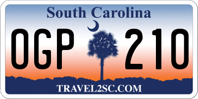 SC license plate OGP210