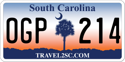 SC license plate OGP214