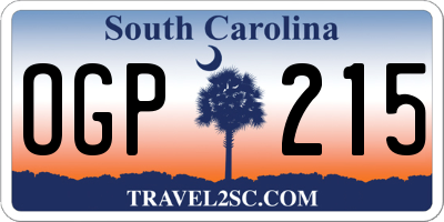 SC license plate OGP215
