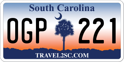 SC license plate OGP221