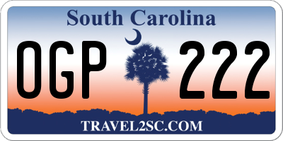 SC license plate OGP222