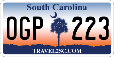 SC license plate OGP223