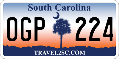 SC license plate OGP224