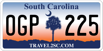 SC license plate OGP225