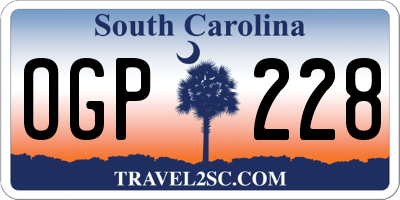 SC license plate OGP228