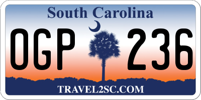 SC license plate OGP236