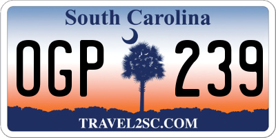 SC license plate OGP239