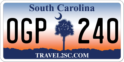 SC license plate OGP240