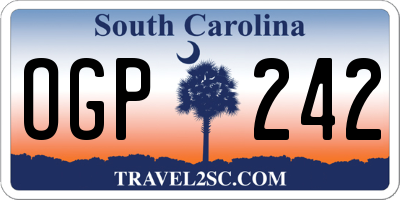 SC license plate OGP242
