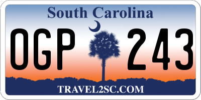 SC license plate OGP243