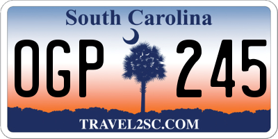 SC license plate OGP245