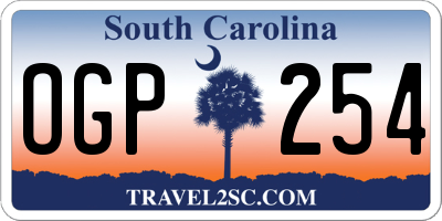 SC license plate OGP254