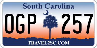 SC license plate OGP257