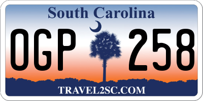 SC license plate OGP258
