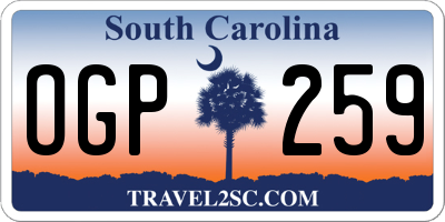 SC license plate OGP259