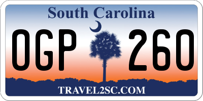 SC license plate OGP260