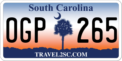SC license plate OGP265