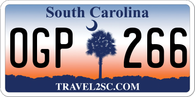 SC license plate OGP266