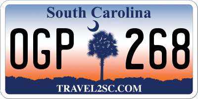SC license plate OGP268