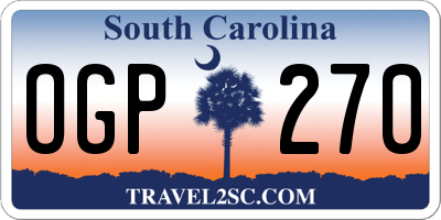 SC license plate OGP270