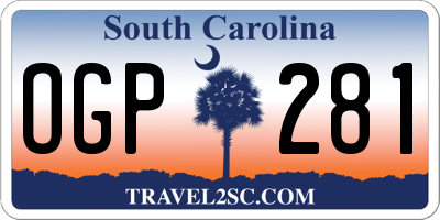 SC license plate OGP281