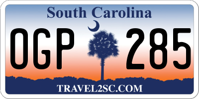 SC license plate OGP285