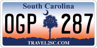 SC license plate OGP287
