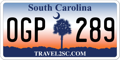 SC license plate OGP289