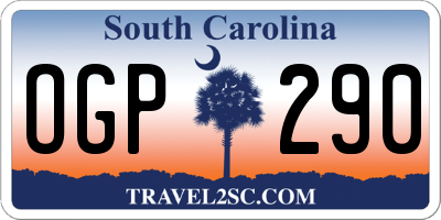 SC license plate OGP290