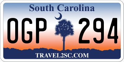 SC license plate OGP294