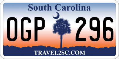 SC license plate OGP296