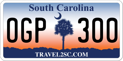 SC license plate OGP300