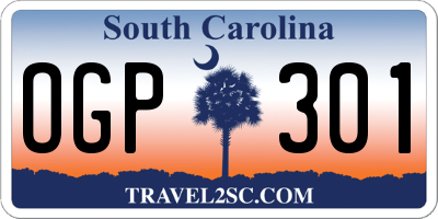 SC license plate OGP301