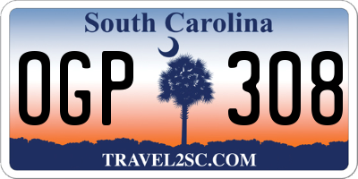 SC license plate OGP308