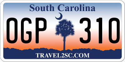 SC license plate OGP310