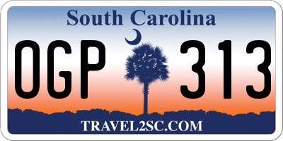SC license plate OGP313