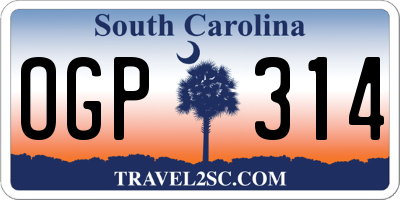 SC license plate OGP314