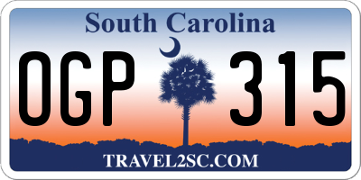 SC license plate OGP315