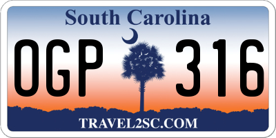 SC license plate OGP316