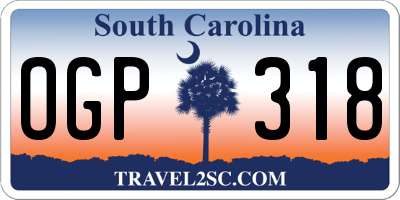 SC license plate OGP318